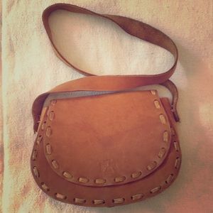 Vintage 70s vibe leather purse hippy boho style